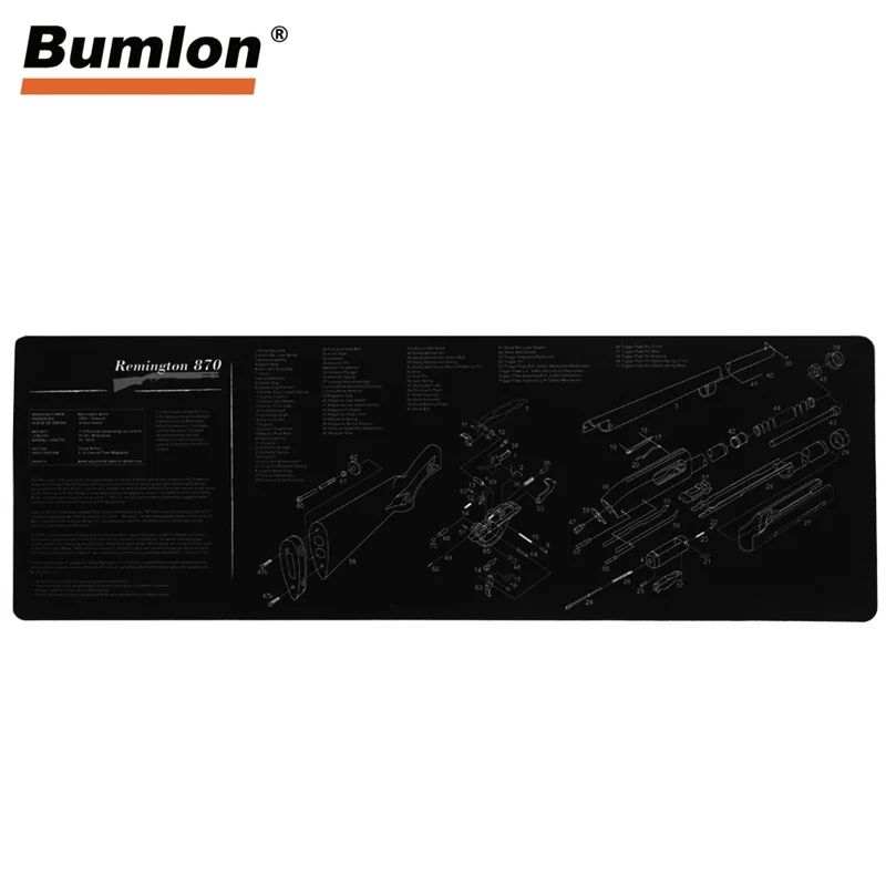 

Gun Cleaning Rubber Mat Waterproof Non-Slip Clean Mat with Parts Diagram and Instructions Bench 37-0083