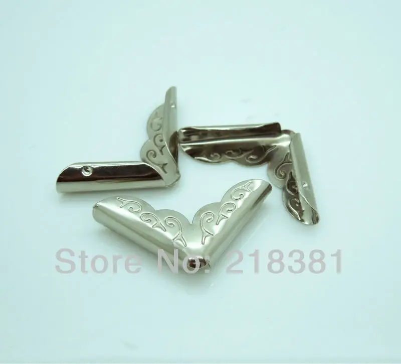 

200Pcs Silver Tone Book Albums Menus Folders Corner Protectors 22x22x6mm A00456