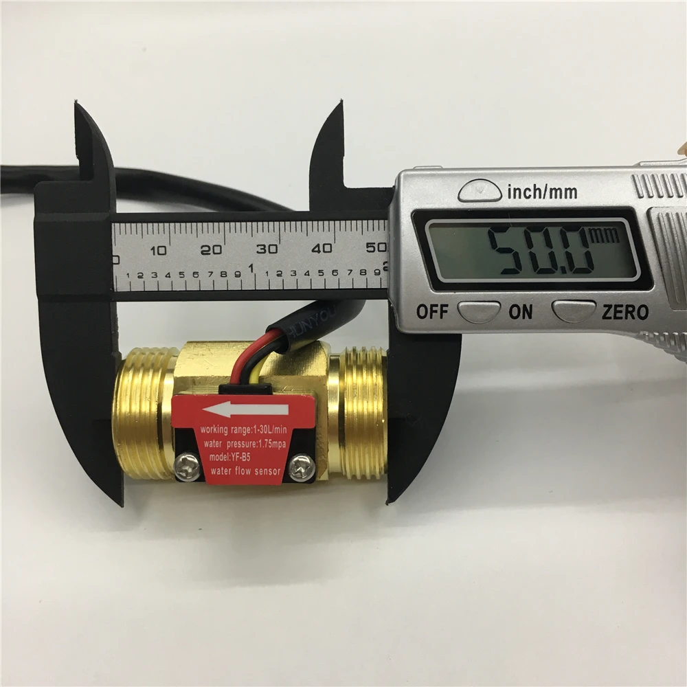 Brass water Hall sensor YF B5 G3/4" flow rate measurement meterin Flow