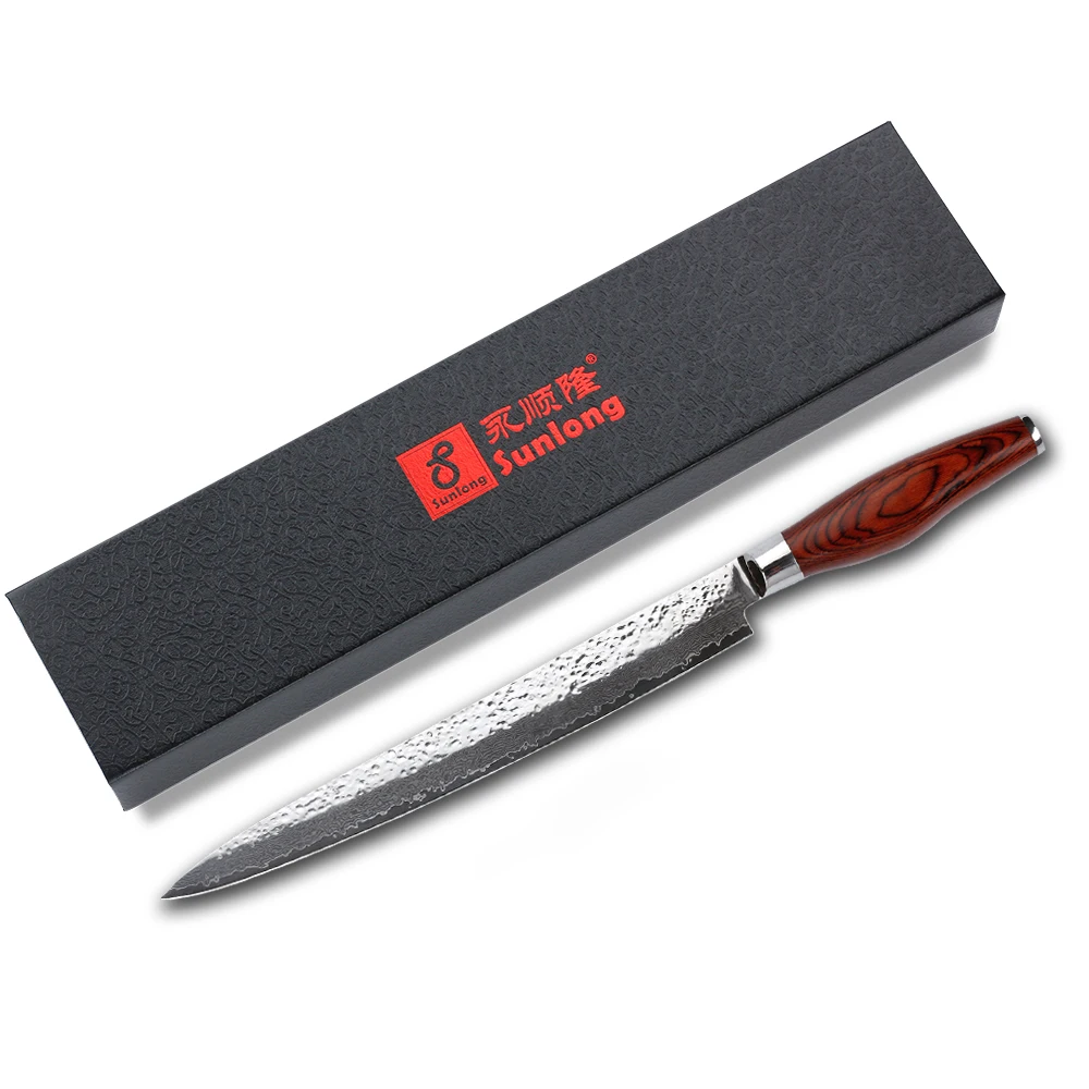 

Sunlong 10 inch Professional chef knives Fillet Knife Nakiri 67layers Damascus vg10 steel Slicing knife-knife fish -wood handle