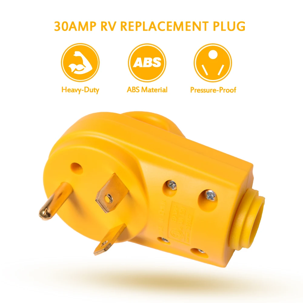 MICTUNING 125 в 30 Ампер сверхмощный RV Замена штекер высокое качество желтый Camper 30A мужской разъем с эргономичной ручкой