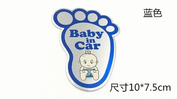 

20pcs Aluminum Alloy Baby in Car Foot Style Reminders Stickers Decorations Baby in Car Hot Remind Car Exterior Decals Emblems
