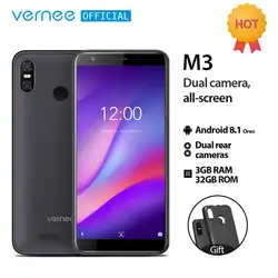 Vernee M3 5,5 ''полный Экран мобильный телефон 3 GB Оперативная память 32 ГБ Встроенная память Android 8,1 Quad-core MTK6739 мобильного телефона 3300 mAh Face ID