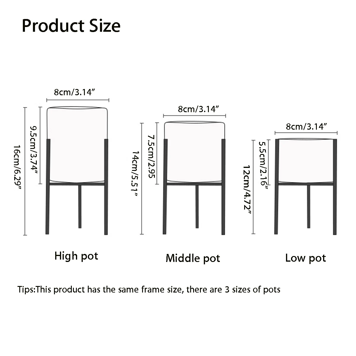 3pcs/Set Nordic Style Ceramic Flower Pot Succulent Planters Plant Pot with Iron Rack Shelf Stand Flower Vase Home Decoration
