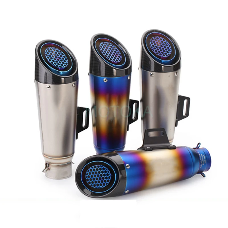 

Universal Motorcycle Exhaust Pipe For Ninja250 CBR300 CBR500 BN600 Full Exhaust System Carbon Fiber Tip 51mm 61mm Muffler Escape