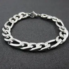 11,5 мм 22 см 25 28 см, 30 см Ширина Серебряный тон Нержавеющая сталь цепи NK браслет для мужчин, модные пряжки