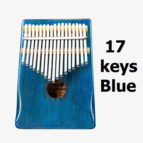 Деревянный калимба 10 ключей «пианино для больших пальцев» детский музыкальный инструмент для образования калимба 17 ключей Африканский Национальный музыкальный инструмент 17 кнопок - Цвет: 17 Keys Blue