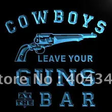 LK869- Cowboys оставить пистолеты Бар Пиво светодиодный неоновый свет Знак Домашний Декор ремесла
