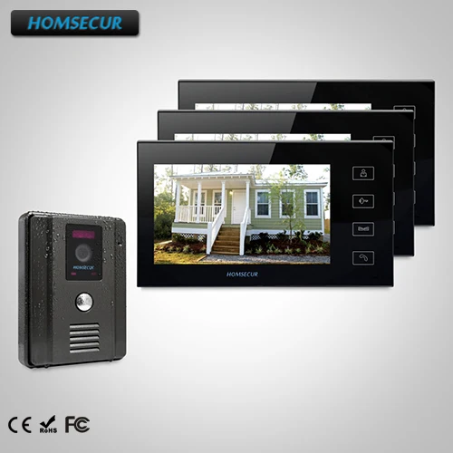 

HOMSECUR 7" Video Door Phone Intercom System+Intra-monitor Audio Intercom TC011-B Camera+ TM704-B Monitor