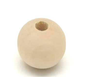 

DoreenBeads 100PCs Natural Ball Wood Spacer Beads 16mm( 5/8")Dia. (B20698)
