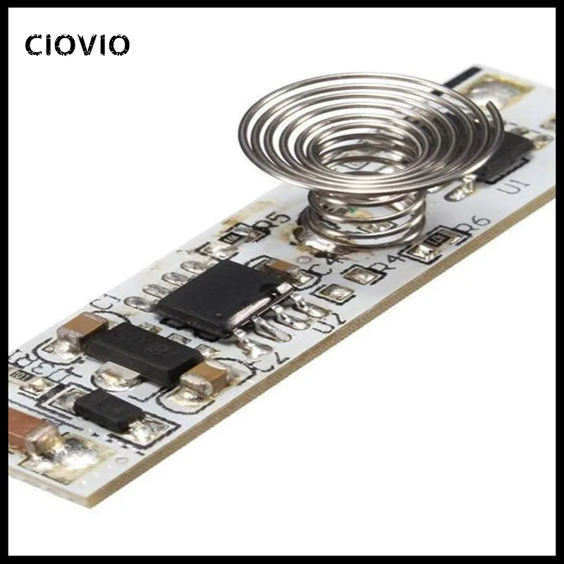 DC 12V Capacitive Touch Sensor Switch Coil Spring Switch LED Dimmer Control Switch 9-24V 30W 3A for 