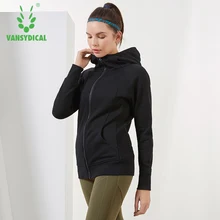 Женские спортивные брюки для занятий йогой на молнии, куртки для бега, спортивное пальто для фитнеса, быстросохнущая спортивная одежда с длинными рукавами для активного отдыха