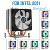 4 refroidisseur de processeur de caloduc en cuivre pour ventilateur de refroidissement Aurora Light 90mm avec rvb pour radiateur Intel LGA 2011 refroidisseur de processeur ► Photo 1/6
