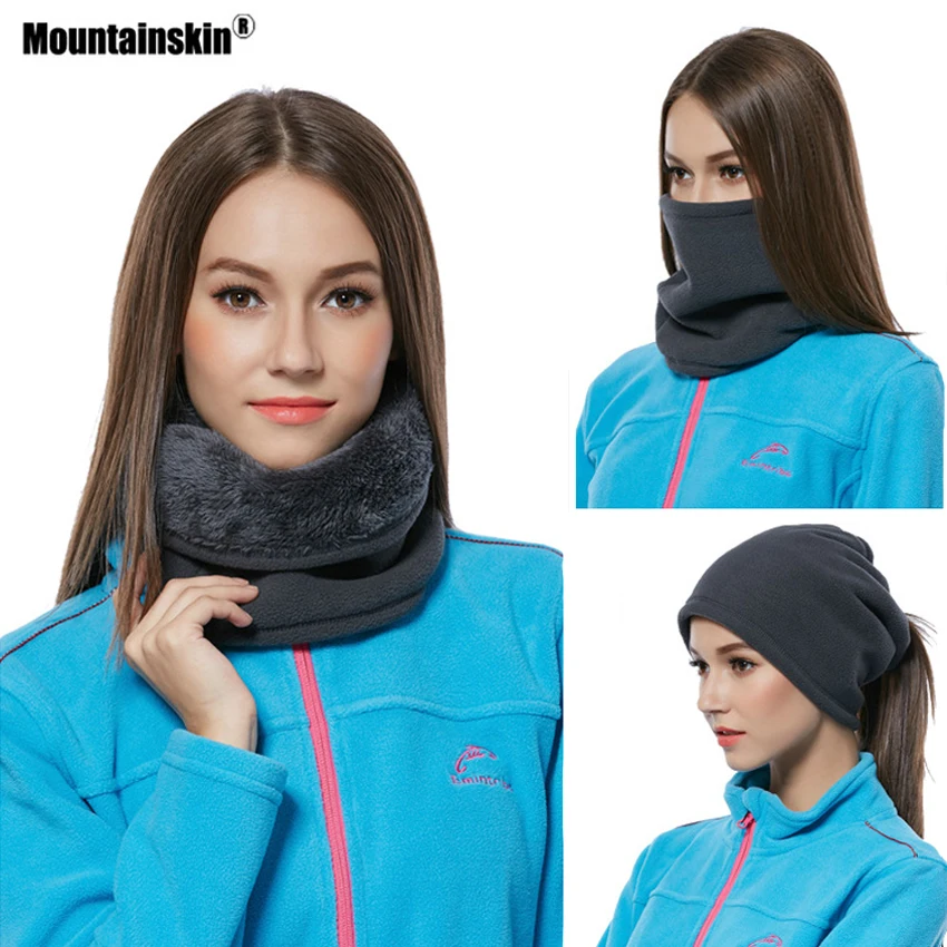 

Mountainskin Men&Women Winter Thermal Caps Outdoor Sports Fleece Scarf Hiking Camping Ski Trekking Climbing Alpine Hats VK093