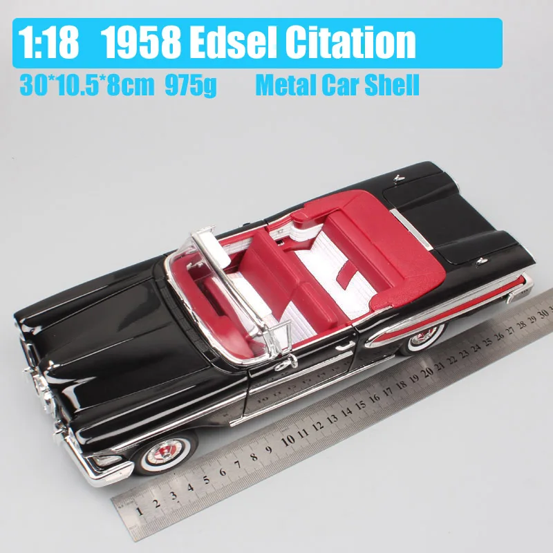 Классические детские 1 18 брендов большой Ford Edsel цитирования 1958 г. Модели-трансформер металлическое ведро литой автомобиль реплики подарки хобби