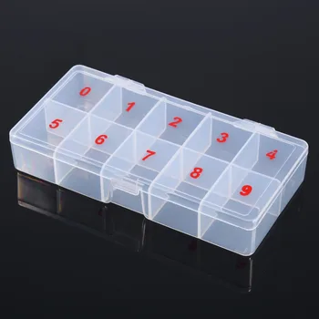 Najtaniej 10 Komórek Ozdoby Do Sztucznych Paznokci Porady Akrylowe Pudełko Do Przechowywania Przypadku Naturalne Przezroczyste Plastikowe Fałszywe Nail Art Porady Box Case Manicure Paznokci Narzędzia