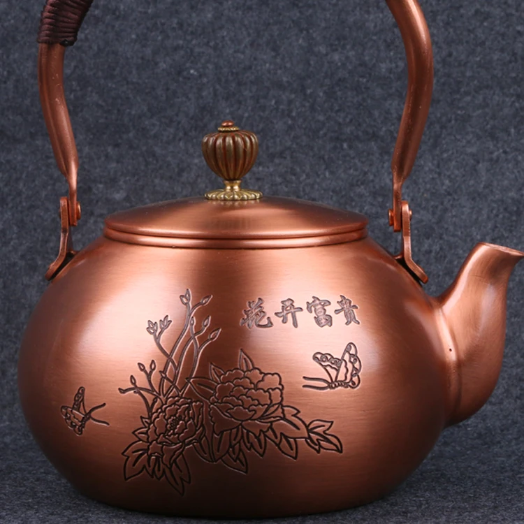 Vintage Tetsubin Tea Kettle Copper Teapot Kungfu Tea Pot with Long Handle 