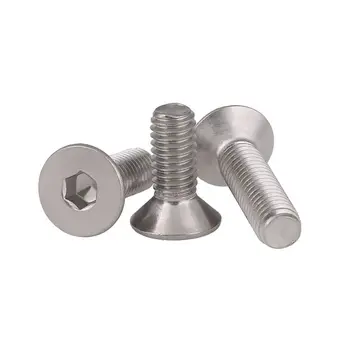 

50PCS,6-32 UNC,Stainless Steel Hexagon Hex Socket Flat Countersunk Head Cap Screws
