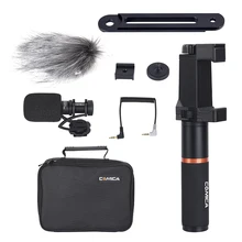 Comica Cvm-Vm10-K4 Smartphone Video Kit with Cardioid Directional Video Micro-phone Phone Holder Ordinary Handle Grip Connecti