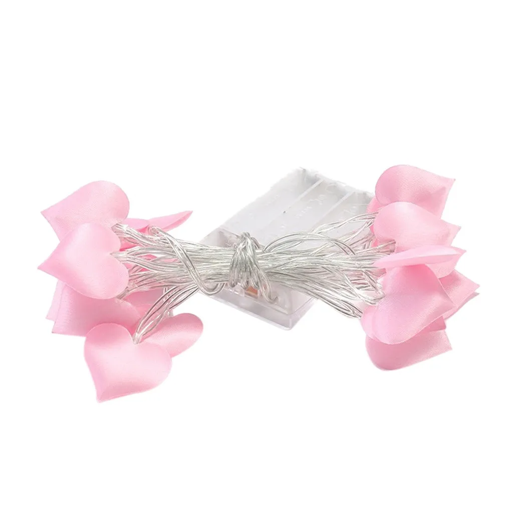

Bicycle Light Romantic Silk Cloth Pink Heart Pendant String Lights for Wedding Garden Party Car Led Strip