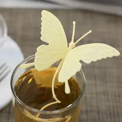 Забавные Чай фильтры бабочки Чай сумки фильтры силиконовые Чай ложка Фильтр для заварки кремнезема Чай сумки