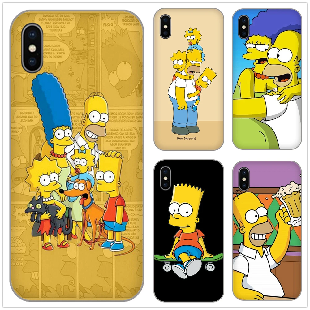

Simpson soft TPU phone Case cover For iPhone 4 5 5S SE 6 6s 7 8 Plus X 10 XR XS Max Bart Simpson funny cartoon coque