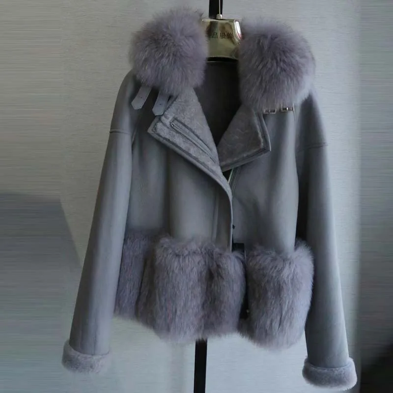 BFFUR Real Fox Fur Coat Winter Coat Women Clothes 2018 New Plus Size Real Fur Down Parka Game Of Thrones Patchwork Solid Casual Coats