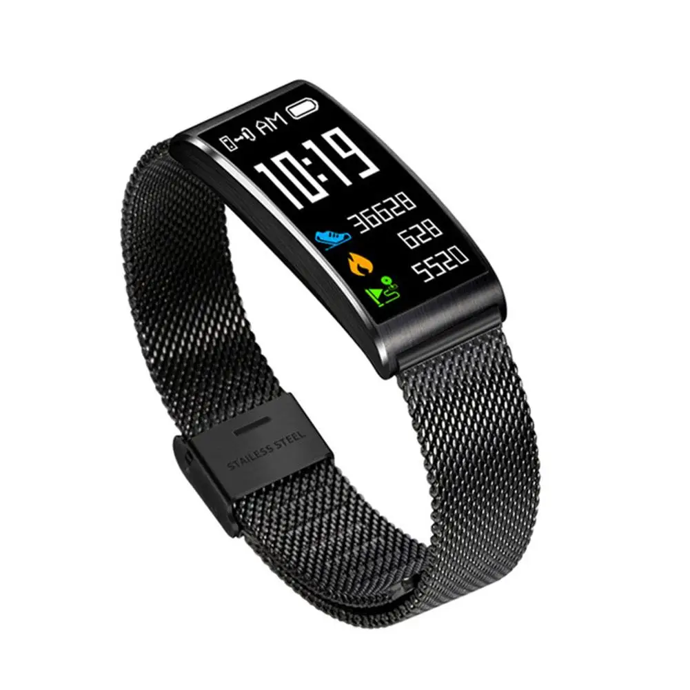 

Smart Fitness Bracelet IP68 Pedometer Heart Rate Monitor Metal Wristband Tracker Bluetooth V4.0 Smart Watches