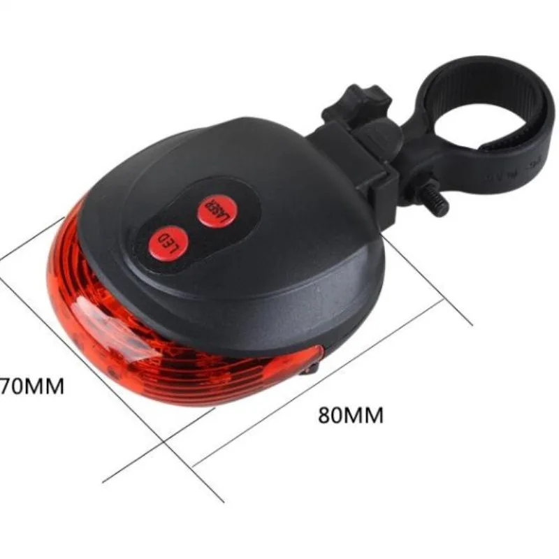 Flash Deal Bike Cycling Lights Waterproof 5 LED 2 parallel Lasers 3 Modes Bike Taillight Safety Warning Light Bicycle Rear Bicycle Light 3