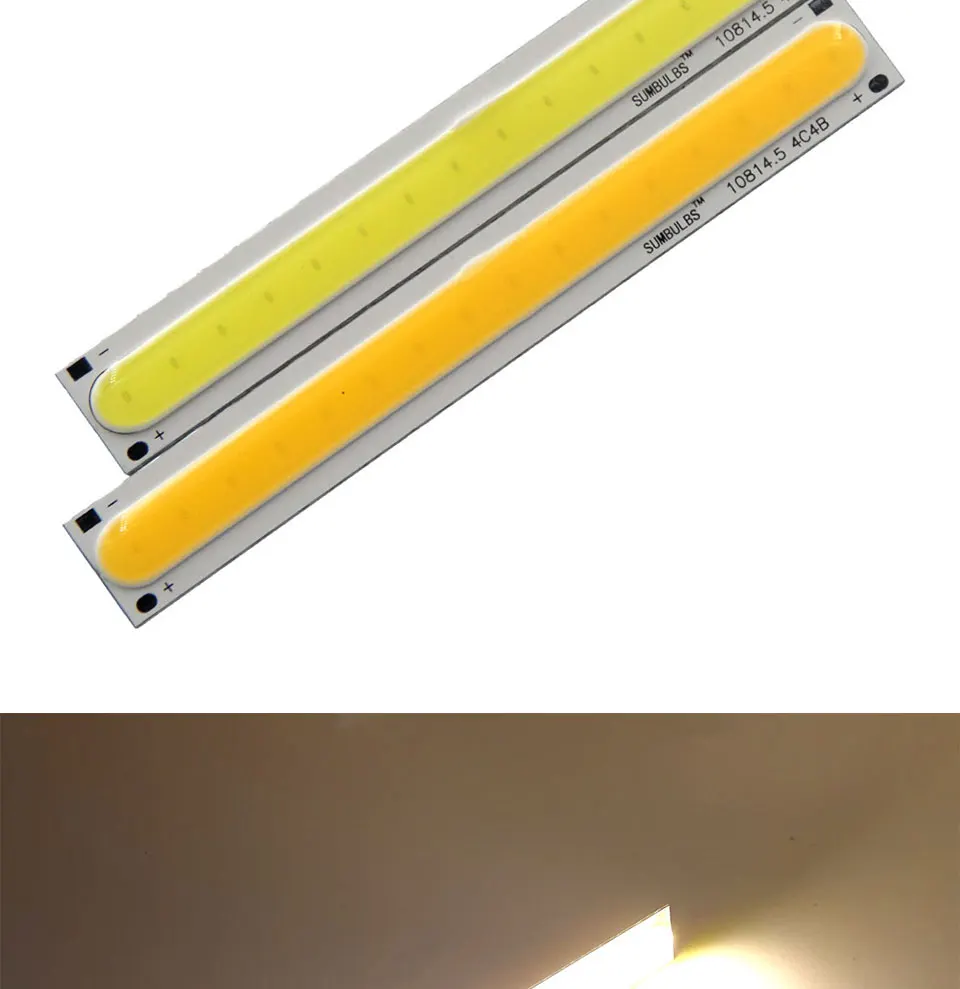 108x15MM 4W Warm Cool White COB LED Light Source Strip Bard Lights DC12V 500LM LED Lamp Bulb DIY Car House Lighting (6)