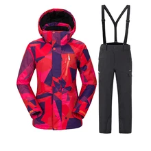 Женский зимний лыжный костюм, новинка, лыжная куртка и штаны, комплекты, женские брендовые теплые водонепроницаемые ветрозащитные лыжные и сноубордические костюмы