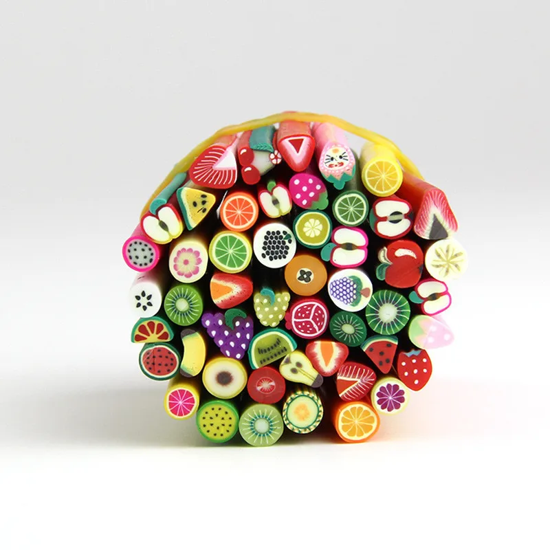 50pcs/set Soft pottery Fruit rose flower star for slime toys DIY slime Accessories Supplies Decoration kids gift toys