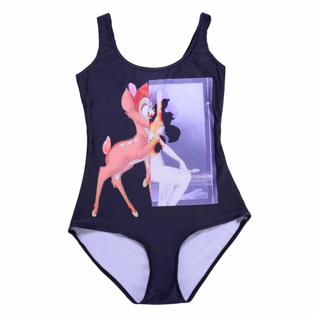 NEW 1162 Sexy Girl Summer Animal Deer Fawn Bambi 3D Prints One Piece