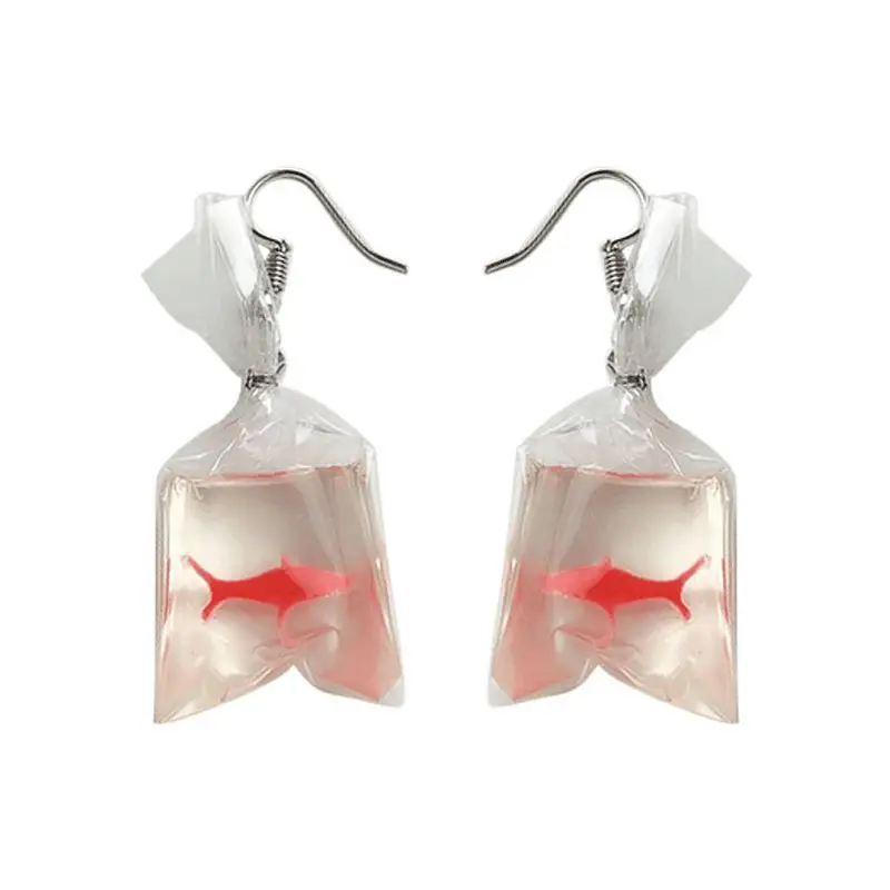 

Trendy Fashion Personality No Ear Hole Ear Clip Jewelry Long Fish Earrings