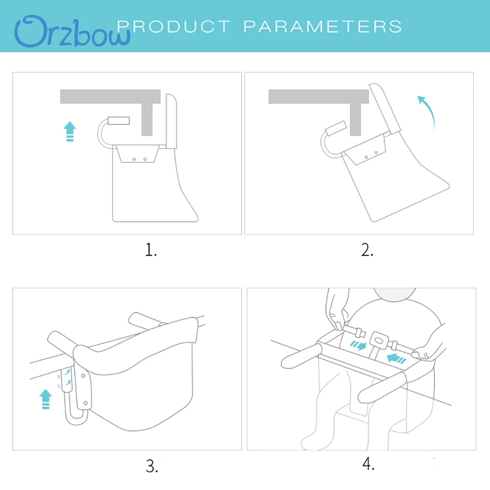 Складной детский стульчик для кормления, портативный детский стульчик для кормления, ремень безопасности, стул на крючках, детский коврик для ланча
