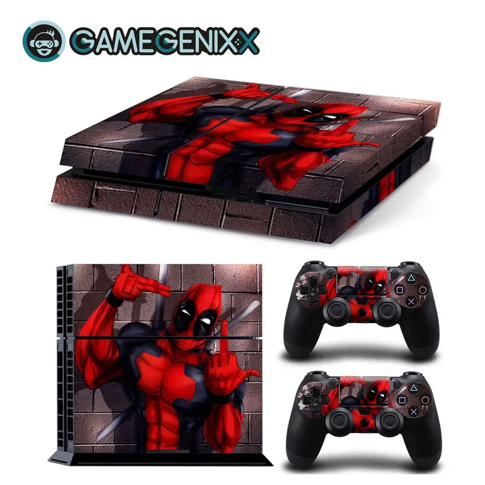 

GAMEGENIXX Skin Sticker Removable Cover PVC Vinyl for PS4 Console and 2 Controllers - DeadPool