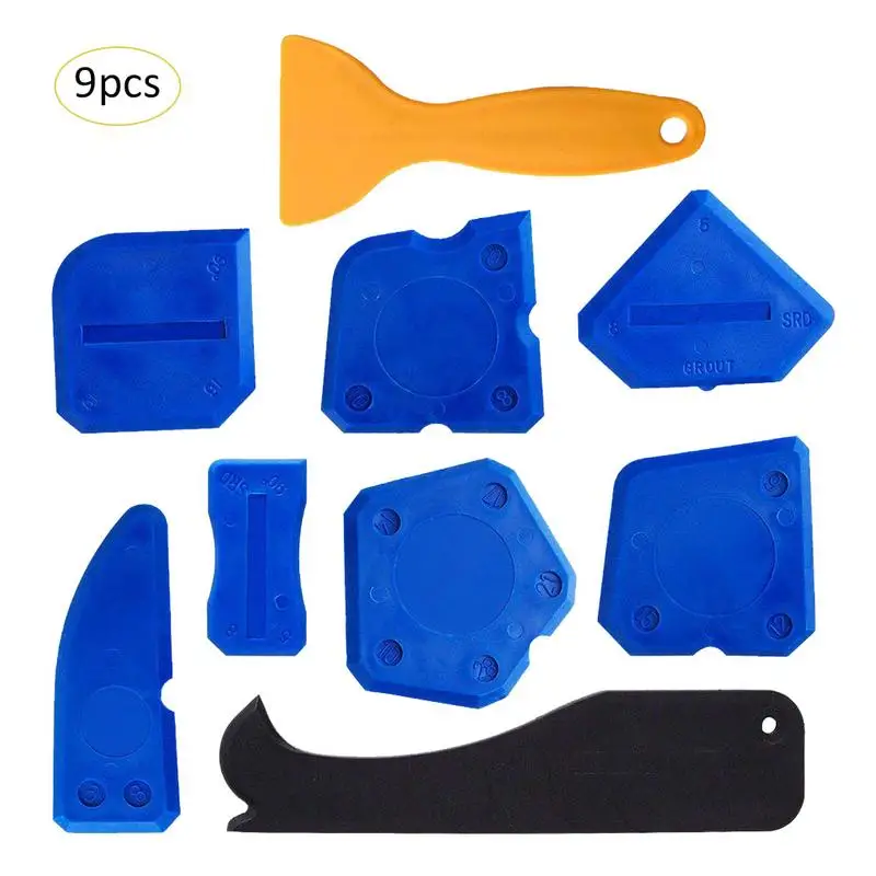 

9 Pieces Caulking Tool Kit Joint Sealant Silicone Edge Grout Remover Sealing Tool for Bathroom Kitchen and Frames Sealant Seals