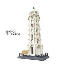 Всемирно известный История культуры архитектурный конструктор блок Пизанская башня итальянская Модель Кирпичи Обучающие игрушки коллекция