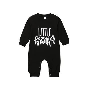 

Little Brother Newborn Baby Boy Clothes Long Sleeve Letter Print Cotton Romper Jumpsuit Outfits Baby Clothes