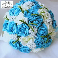 Perfectlifeoh Романтическая Свадебная Роза для подружки невесты Искусственные цветы Свадебные букеты Свадебные букеты ручной работы
