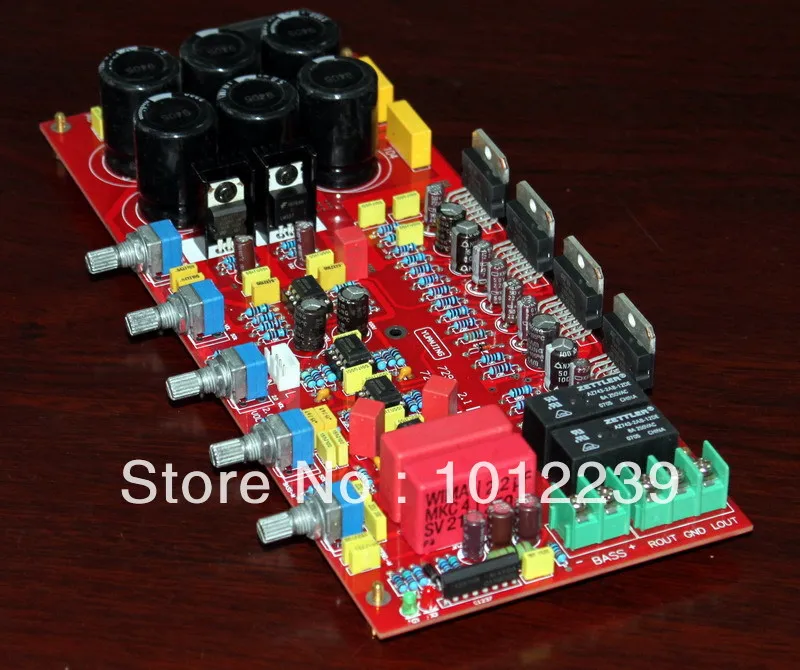 

free shipping Assembled TDA7294 2.1 channel Deluxe (upgrade) amplifier board (with horn protection)