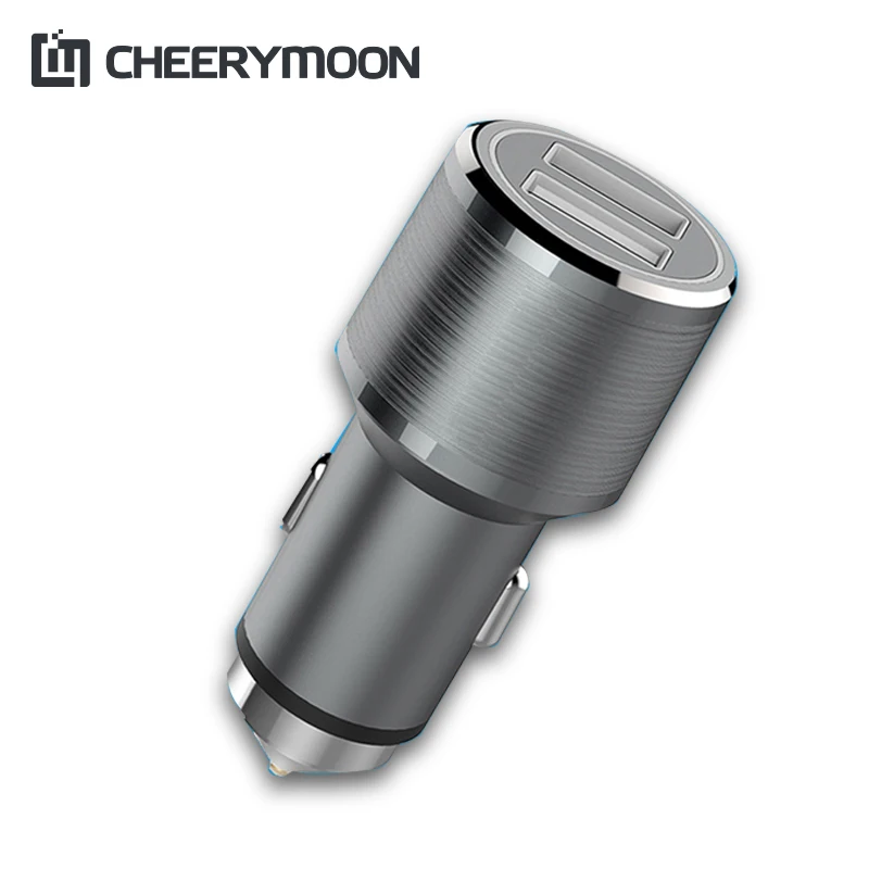 Car-Charger 18W 12V~24V Quick Charge 3.0 Dual 2 USB Aluminum Car Phone Fast Charge Metal For iPhone Samsung Mobile Charger