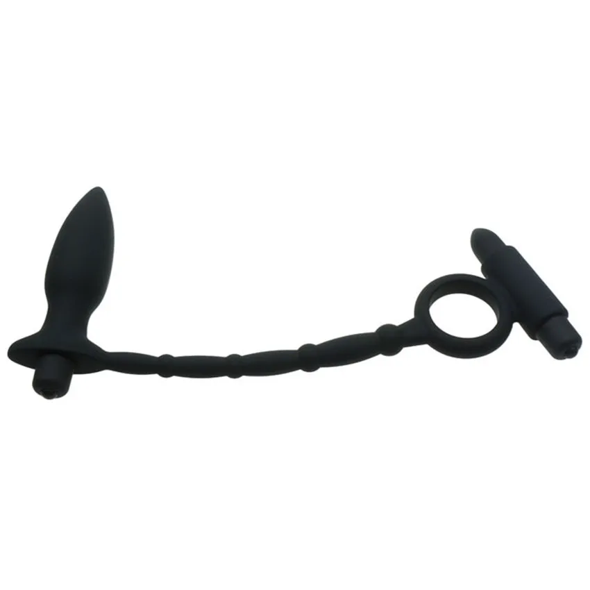 Vibrating Lock Penis Butt Anal Plug G-Spot Climax Silicone Male Prostate Massager Cock Ring Dual | Красота и здоровье