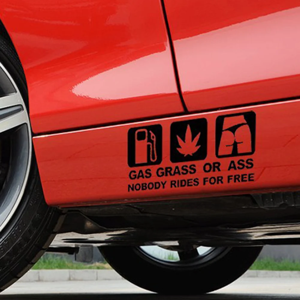 Universal Car GAS GRASS OR ASS Car Sticker Reflective Vinyl Bumper Sticker Decal