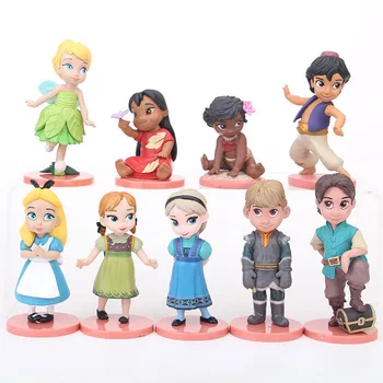 

NEW hot 5-8cm 9pcs/set Snow White Ariel cinderella Elsa Moana Princess action figure toys collector Christmas gift no box
