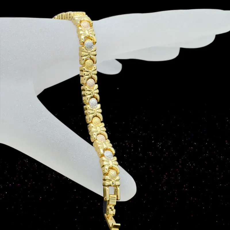 Браслет для женщин Escalus трехцветный с узором гольфа элегантные магнитные