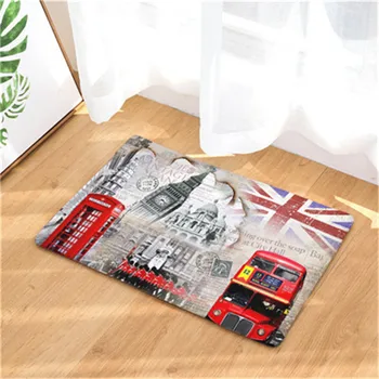 

CAMMITEVER London Red Phone Booth Double-decker Bus Bridge Rug Mat Carpet Pad Anti-Slip Sofa Cover For Bedroom Home Decor