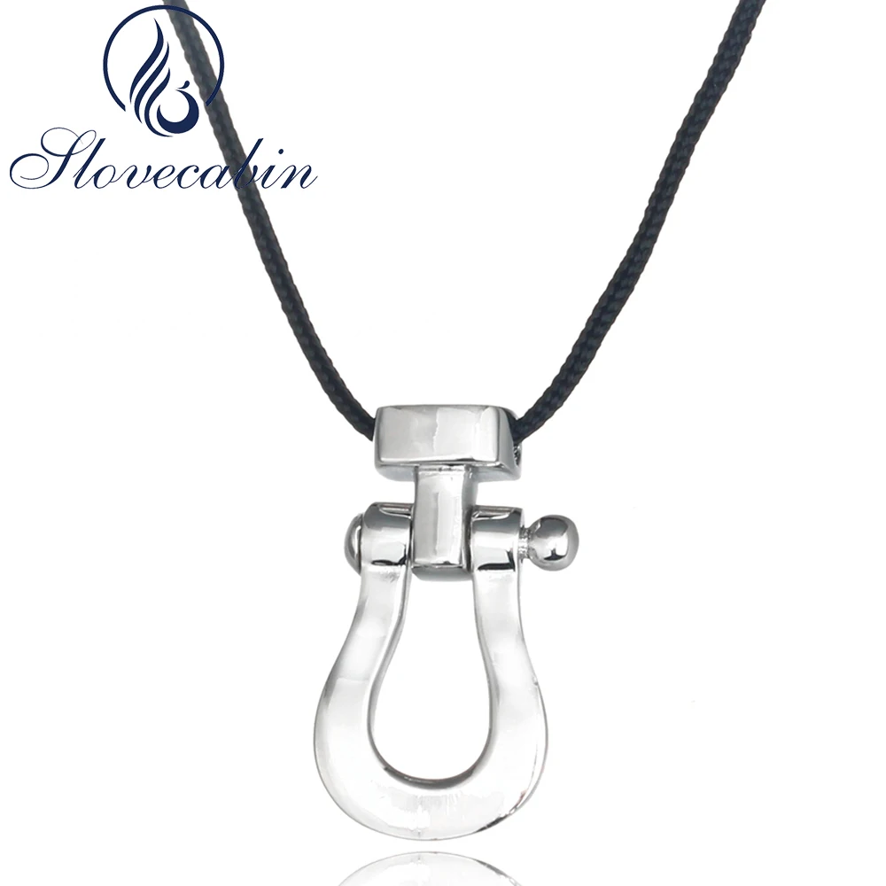 Slovecabin 2017 Authentic 925 Sterling Silver Buckle Pendant Necklace