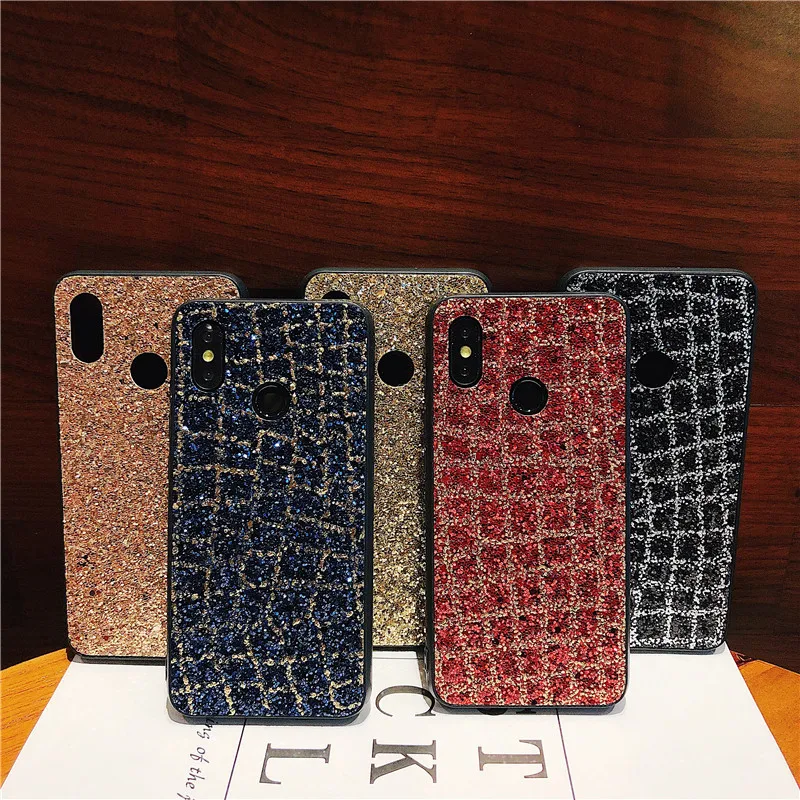 

Glitter Powder Phone Case For Xiaomi Mi 8 8Se 9 Mi A1 A2 Lite Coque Grid Redmi Note 4 4x 4a 5 Plus 5a Prime 6a 6 Pro S2 Cover