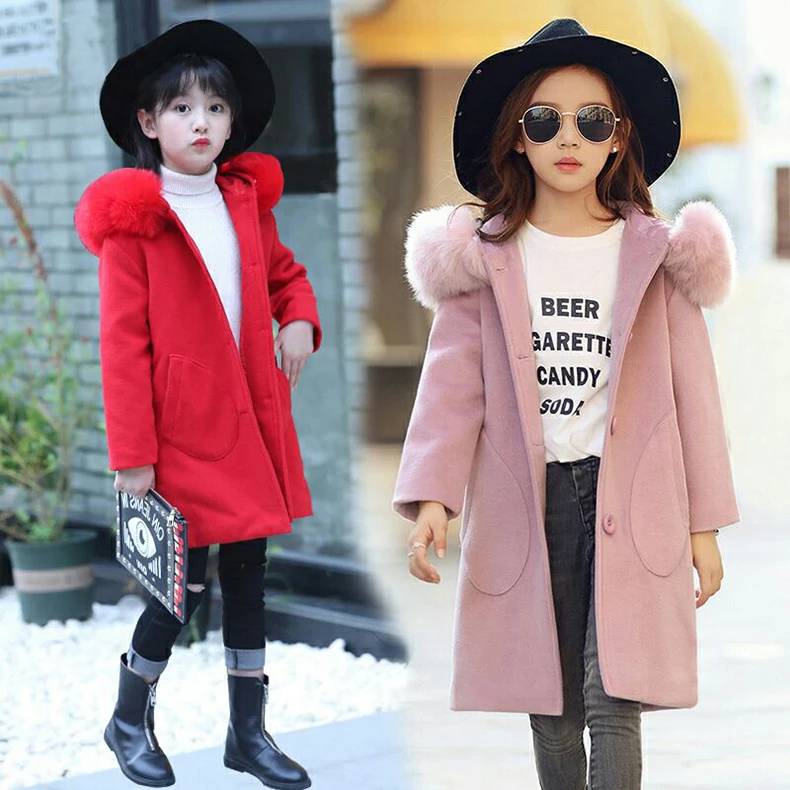 2018-Girls-Fashion-Thickening-Large-Fur-Collar-Wool-Coat-Jacket (3)